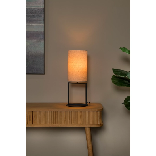 HERMAN Lampa stołowa Ø 20 cm 1xE27 beżowy 30562/81/38 Lucide - zdjęcie dodatkowe 2